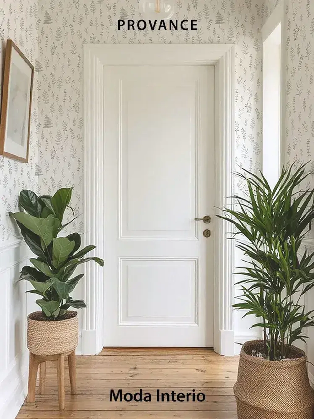 Обои виниловые на флизелиновой основе Provance (Moda Interio), прованс веточки серые, для спальни, метровые