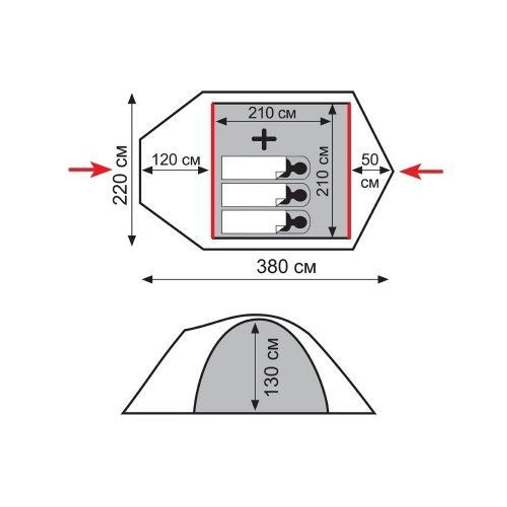 Tramp Lite палатка Camp 3 (зеленый)
