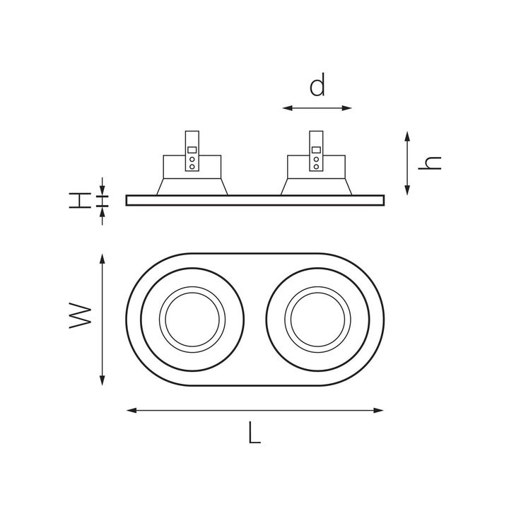 Комплект из светильников и рамки Lightstar Domino Round (214657+214607+214607) D6570707