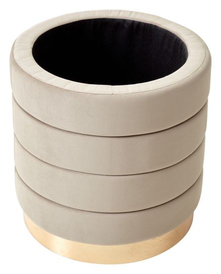 Пуф для гостиной ФРЕД латте #25, велюр / золотой каркас