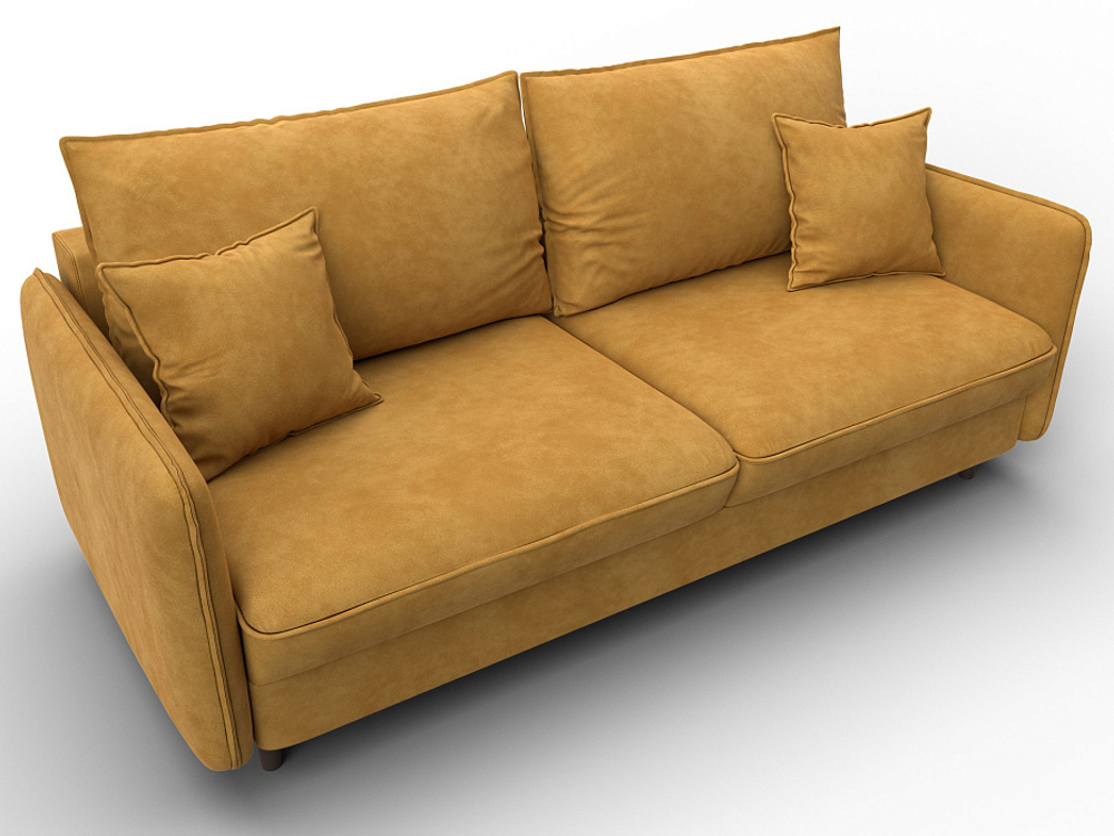 Диван прямой Лига-064 НПБ ВЕЛЮР BRUT 10 желтый