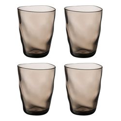 Набор стаканов из акрила Hollow, 450 мл, серо-коричневый, 4 шт.