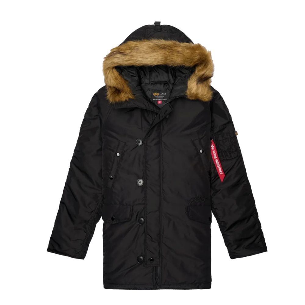 Парка Alpha Industries N-3B Logo Oxford Parka Black (Черная)