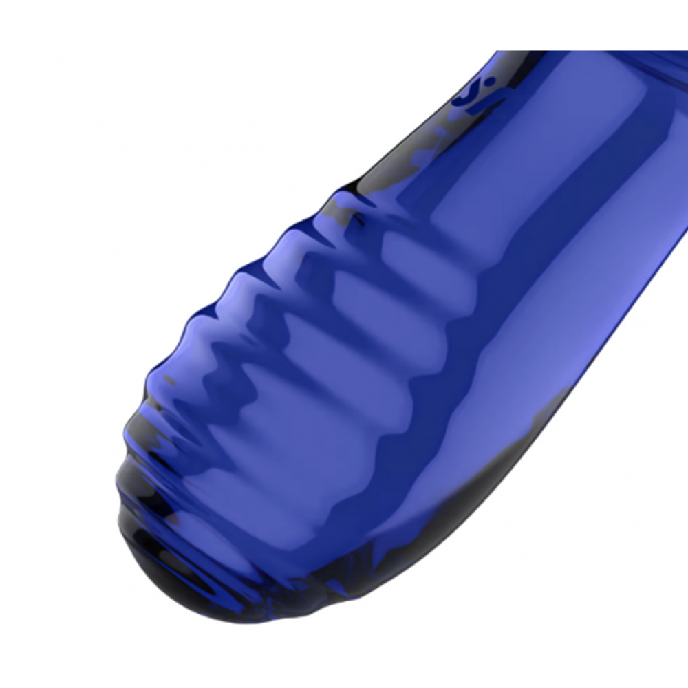 Стеклянный фаллоимитатор Satisfyer Double Crystal (20×5,5 см) синий