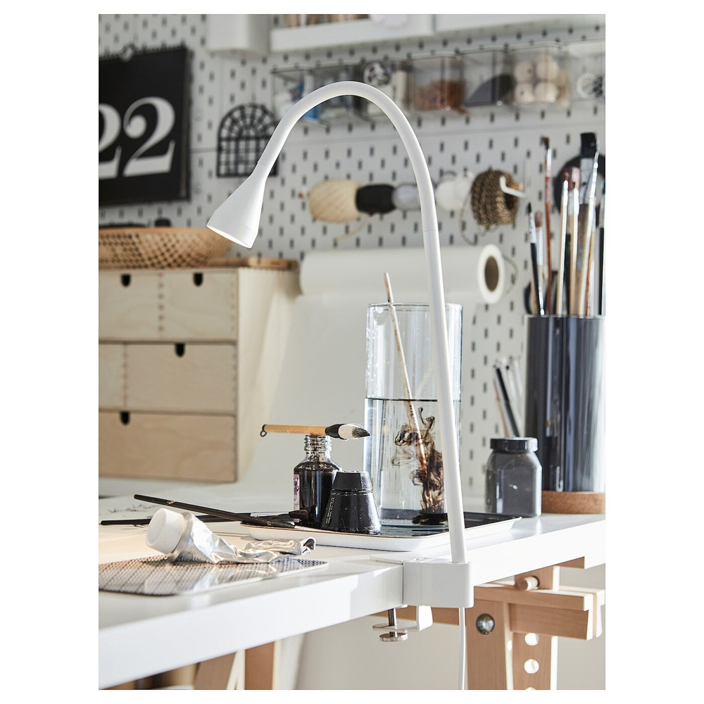 IKEA NÄVLINGE  (ИКЕА НÄВЛИНГЕ)  -  Светодиодный прожектор с кронштейном, настенный, белый