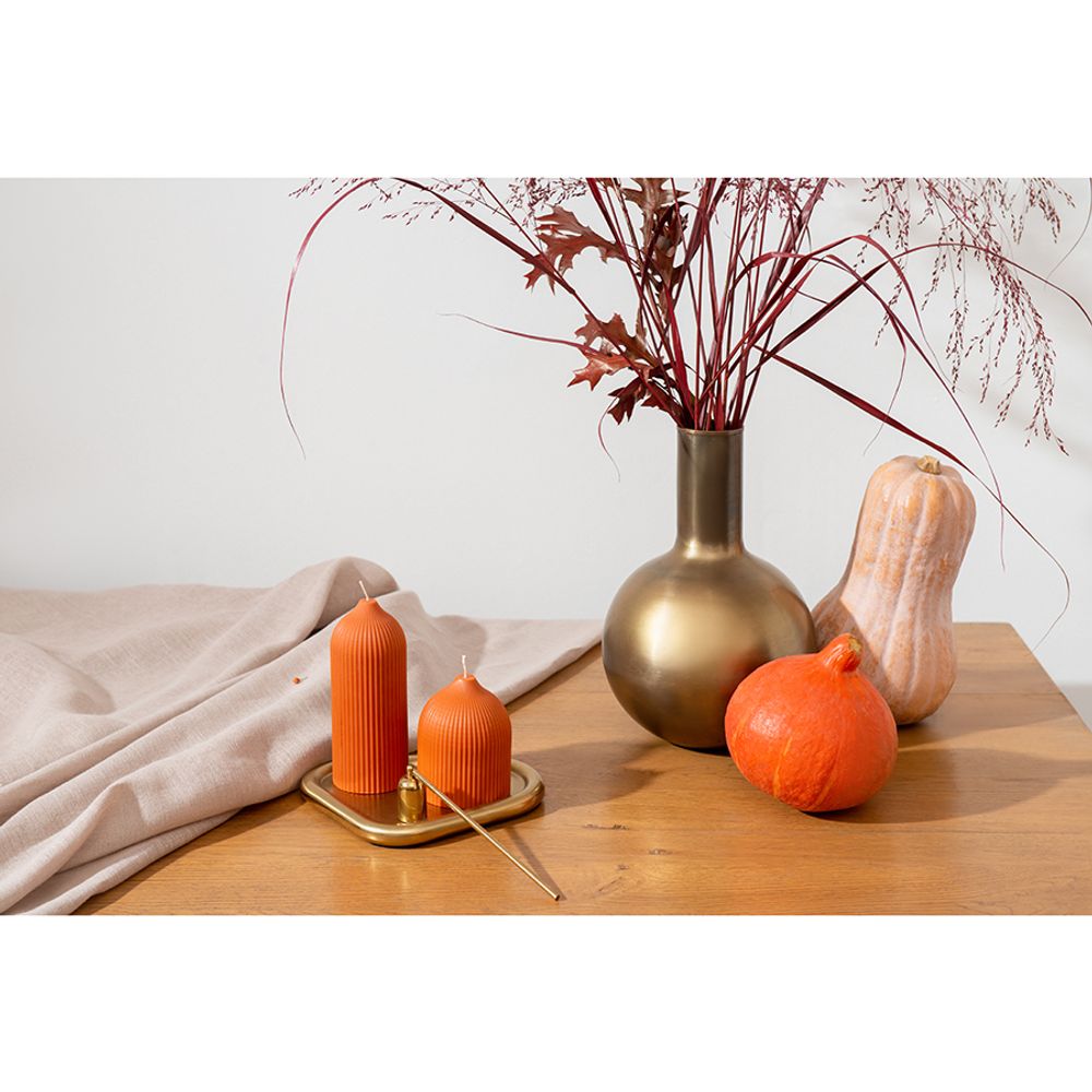 Свеча декоративная оранжевого цвета из коллекции Edge, 16,5см