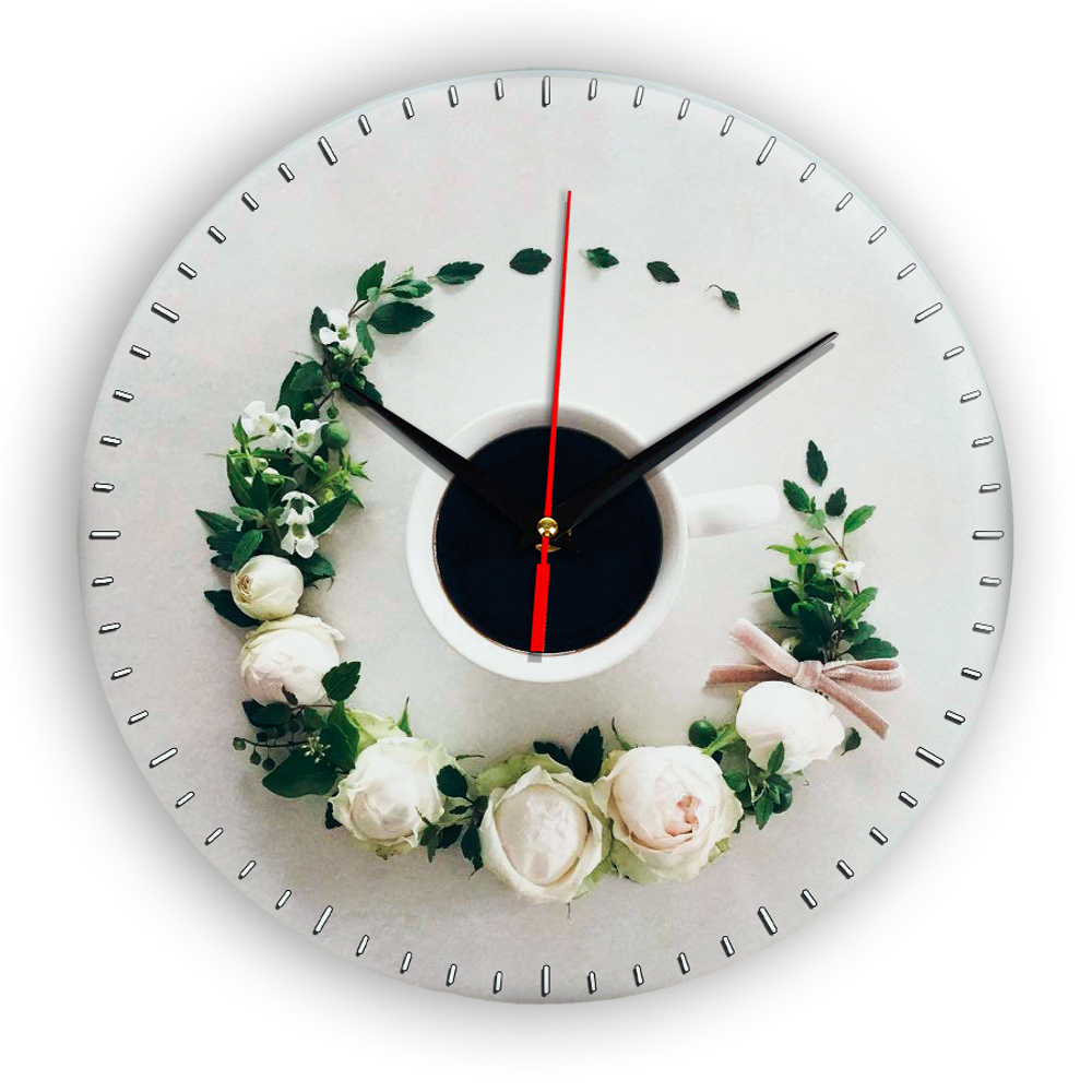 Настенные часы Чашка coffee floral circle 3 (- / -)