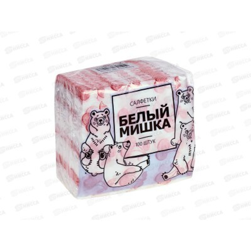 Салфетки ДУЭТ 100шт вишенки красные