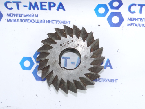 Фреза дисковая двухугловая несимметричная 75х20х22мм, 75° 9ХС Z=22 ( следы экспл)