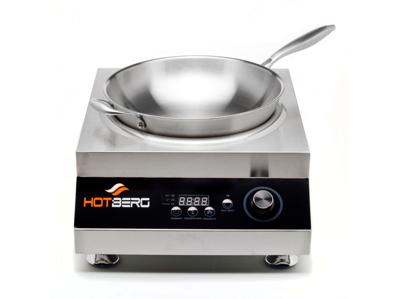 Вок индукционная плита Hotberg DB3500DW, 3.5 кВт. Без импульсная