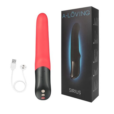 Красный вибромассажер SIRIUS с 10 режимами вибрации - 23,7 см. (Цвет: красный)