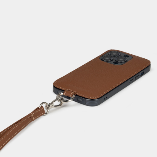 Чехол-накладка для iPhone 14 Pro Max из натуральной кожи теленка, цвета карамель