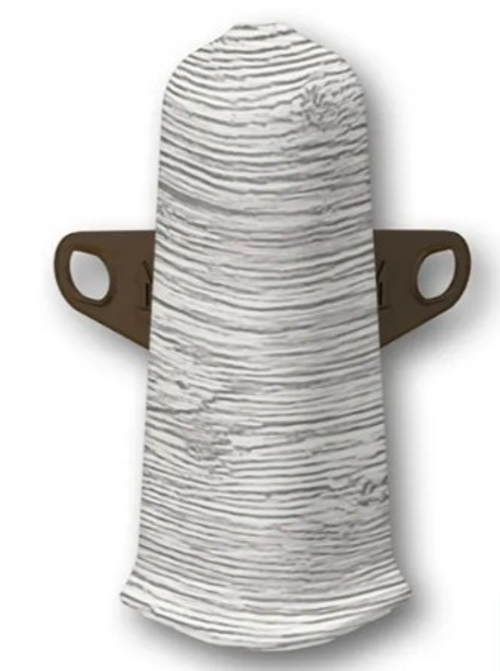 Угол наружный с крепежом для плинтуса 85мм "Деконика", 432 Дуб платиновый