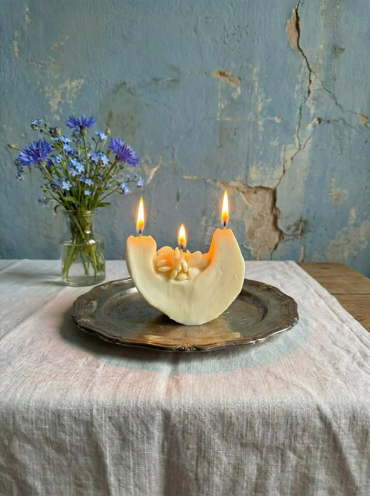 Свеча интерьерная "Тыква" белого цвета