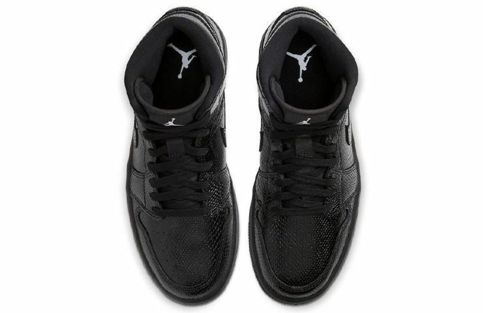 Кроссовки Jordan Air Jordan 1 Mid "Black Snakeskin" (Женская размерная сетка)