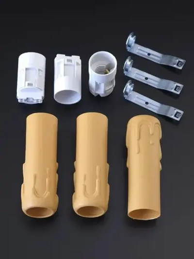 Патрон Е14 оплавленная свеча, (оплывшая свеча) для люстры в сборе, 85 мм, антик, Е14, 3 шт