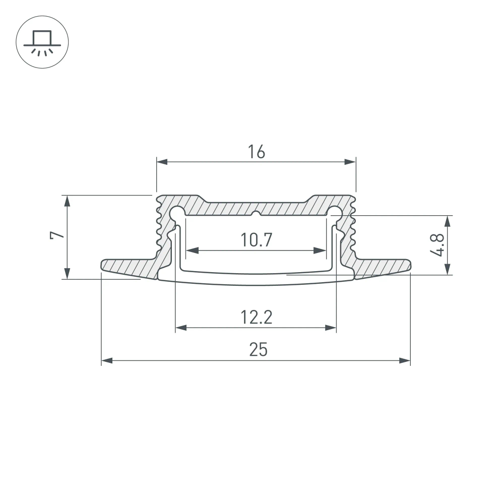 Профиль SL-SLIM-H7-F25-2000 ANOD (Arlight, Алюминий) 023717