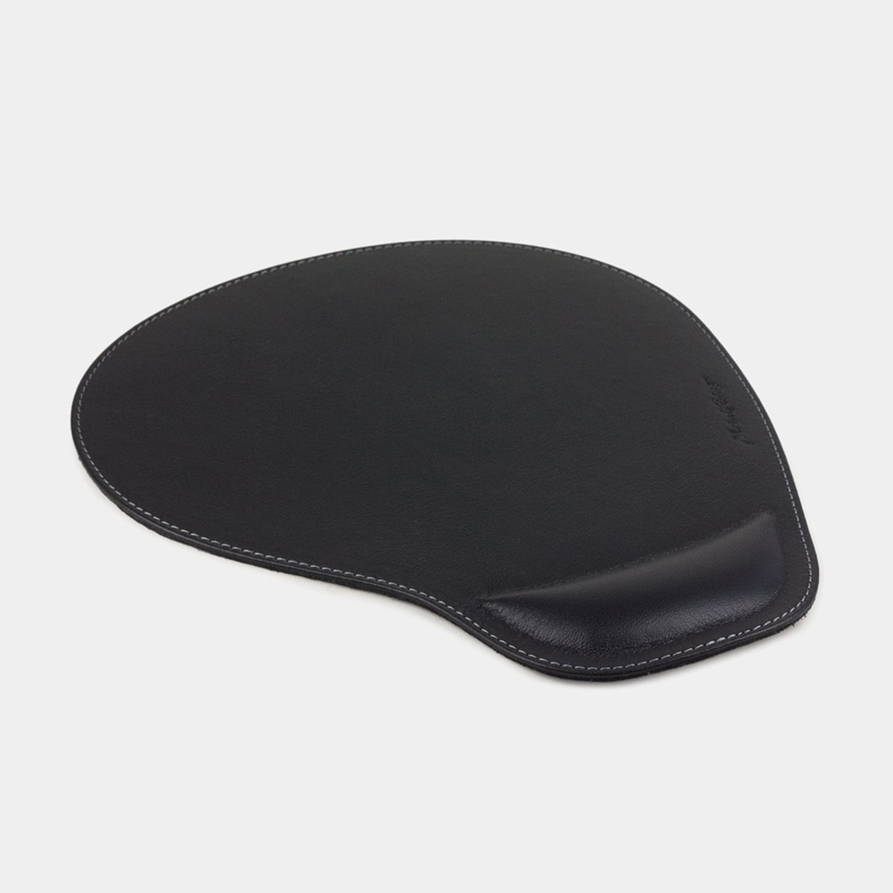 Коврик для мышки Souris из натуральной кожи теленка, черного цвета