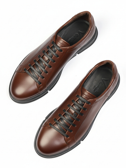 Кеды мужские коричнево цвета из натуральной кожи Инкоде V700кор