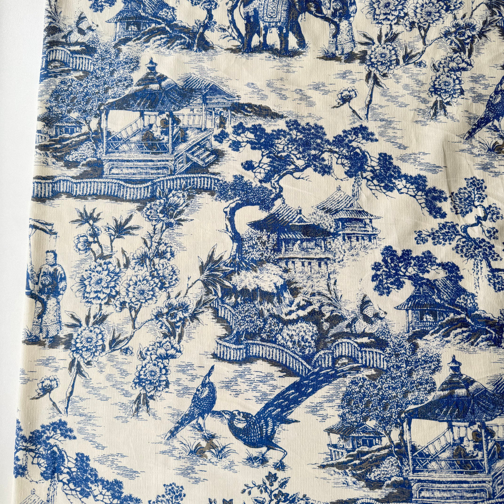 Микровельвет 100% хлопок Китайская церемония (синий)