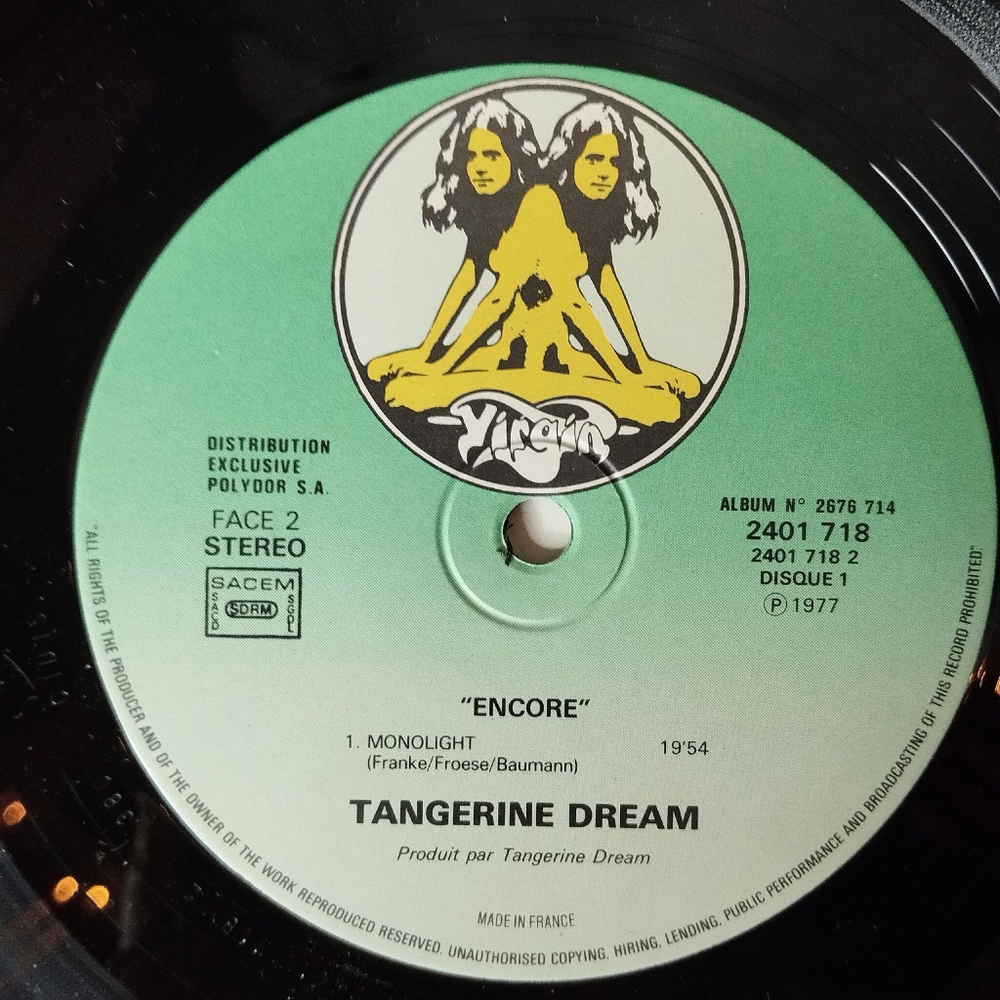 Винтажная виниловая пластинка LP Tangerine Dream Encore (France 1977)