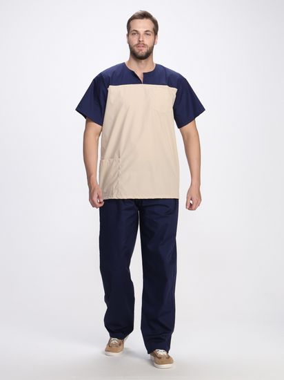 Костюм мужской "Стоматолог" (т.синий/бежевый)