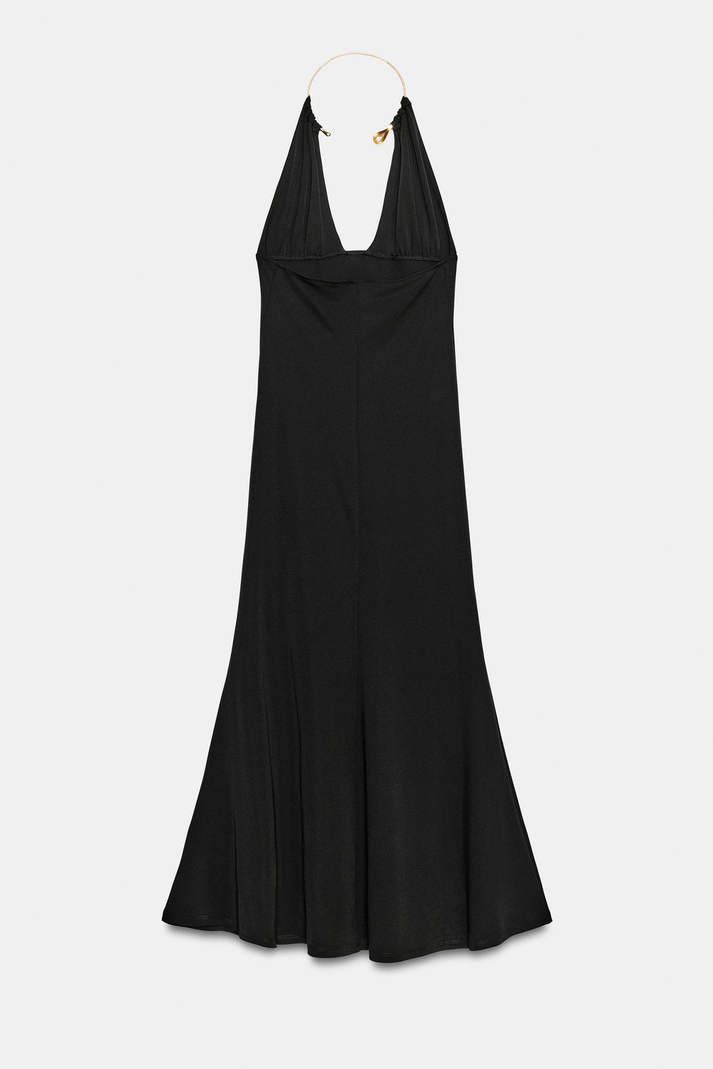 ZARA ПЛАТЬЕ-ХАЛТЕР С ЧОКЕРОМ, ЧЕРНЫЙ