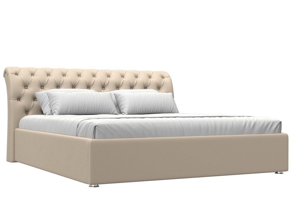 Кровать интерьерная Сицилия 180, Бежевый, Экокожа, 120872