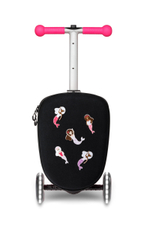 Чемокат Micro Luggage Junior LED розовый с наклейками