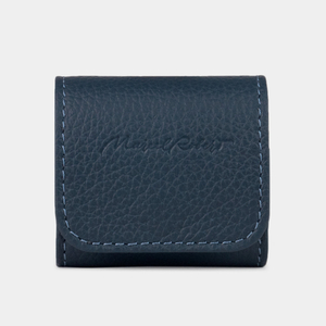 Чехол для наушников AirPods 4 из кожи теленка, синего цвета