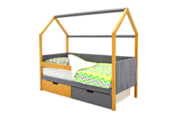 Детская кровать-домик мягкий Бельмарко Svogen дерево-графит