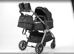 Детская коляска-трансформер 3в1 Luxmom V8 с автолюлькой Черный