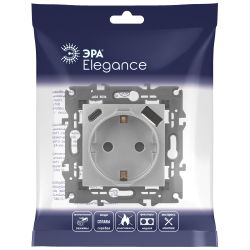 Розетка ЭРА Elegance 14-4108-03 2P+E 16A-250В со шторками с USB type-A+C 5В-3А алюминий
