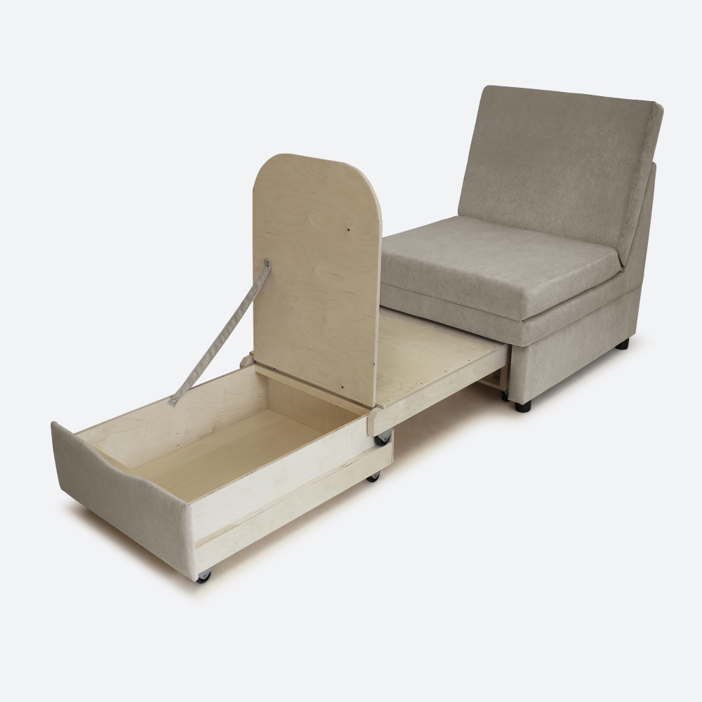 Кресло-кровать "Экономик" 70 см, велюр Dream Beige
