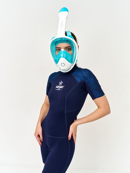 Маска полнолицевая Sargan Планета океан 2.0 белый/бирюзовый