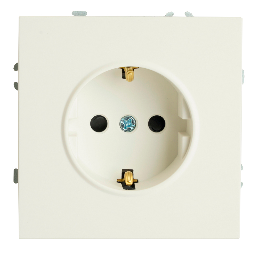 Розетка 1-местная с защитной шторкой с/з (механизм), STEKKER, 250В, 16А, серия Эмили, RST16-5110-01, белый фарфор, soft touch 49880