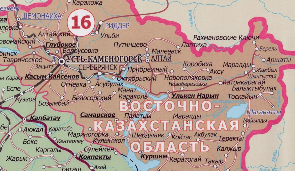Карта: «Республика Казахстан», с 17 областями + 3 обл. города,карта привязана к авто. 140*100 см.  2024 г.