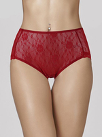 Высокие кружевные трусики-слипы (Размер: XL) (Цвет: красный)