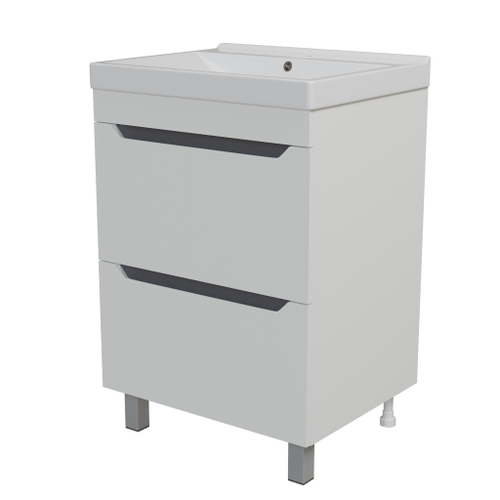 Тумба д/ванной "Лайн-60" 2 ящика под раковину Фостер 60 (Kirovit)/Fest-60 (Sanita Lux) (ПВХ)