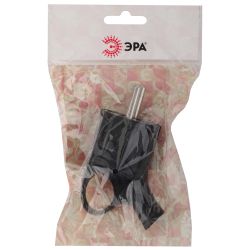 Вилка ЭРА Vx4-B с заземлением угловая с кольцом 16A черная | Штепсельные вилки и розетки