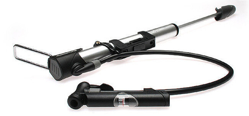 Насос GIYO GM-61 алюминиевый с маномометром на гибком удлинённом шланге универсальная головка Т-ручка