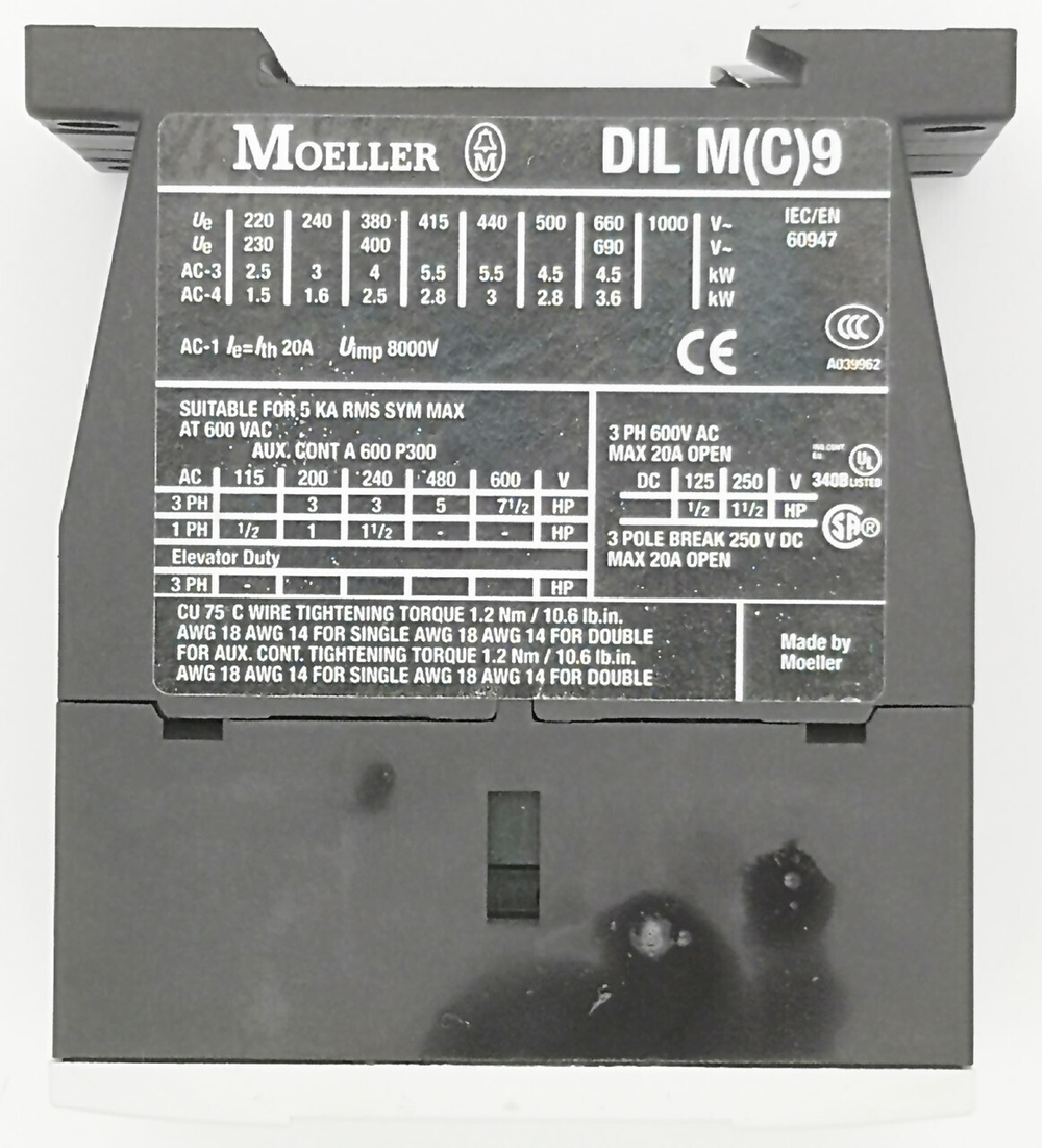 Контактор Moeller/EATON DIL M(c)9-01