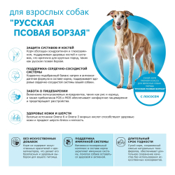 Корм сухой для взрослых собак породы Русская псовая борзая, премиум полнорационный комплекс, с лососем, 12 кг, QUATTRO