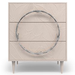 Комод Арт Колор leaves Классик Сильвер с 3 ящиками Серый агат