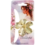 Заколка-краб для волос «AKS - DesignPRO», цветок, цвет золото и хром, 4,5*4,5см