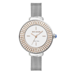 Часы Boccadamo Dome Silver White DM004 BW/S с минеральным стеклом, кристаллами Swarovski