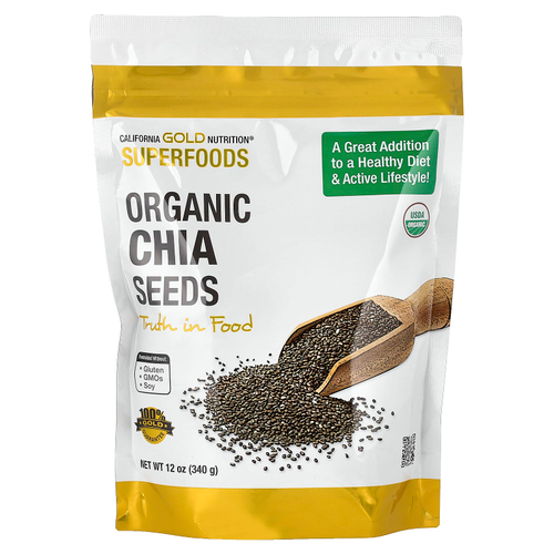California Gold Nutrition, Superfoods, органические семена чиа, 12 унций (340 г)