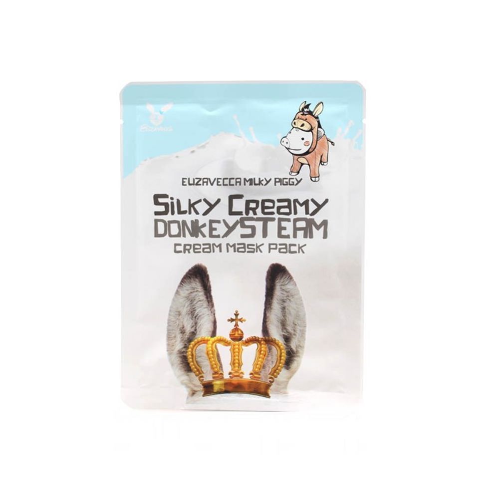 Маска тканевая с паровым кремом Elizavecca Silky Creamy Donkey Steam Cream Mask Pack