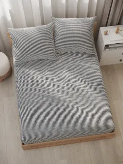 Постельное белье перкаль Сказка "Лутон черный" 1,5-сп Наволочка 50х70 см 1 шт Простынь на резинке 90x200 смПододеяльник 145x215 см