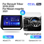 Teyes CC2L Plus 9" для Renault Triber, Nissan Magnite 2019-2021 (прав)